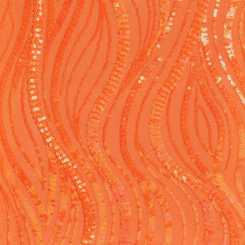 Fashionable And Sexy Sequin-strapped Orange Bodycon Mini Skirt For Women