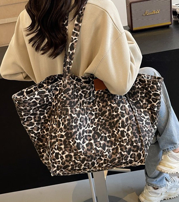 Womens Stylish High-Capacity One-Shoulder Canvas Bag