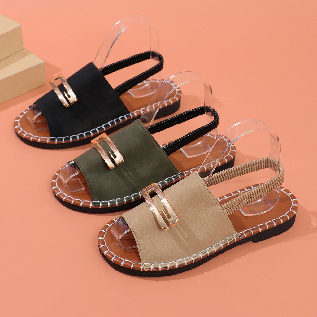 Womens Fabric Strap Flat Sandals
