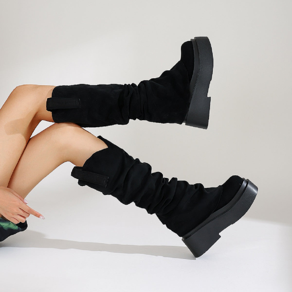 European And American Womens Chunky High Boots