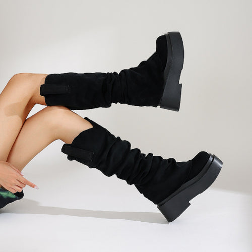 European And American Womens Chunky High Boots