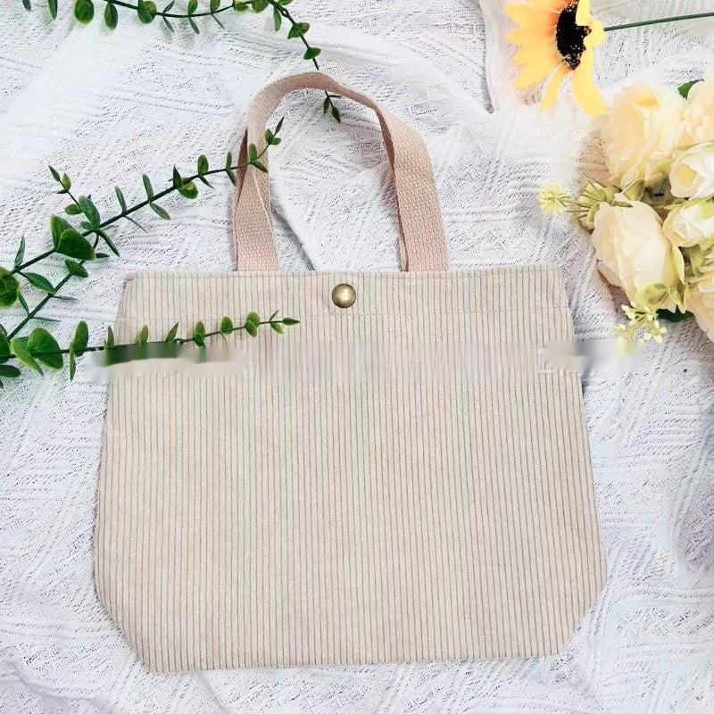 Rough-yarn Minimalist-style Versatile High-capacity Womens Canvas Bag