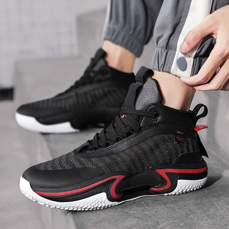 Mens High-top Breathable Shock-absorbing Athletic Shoes