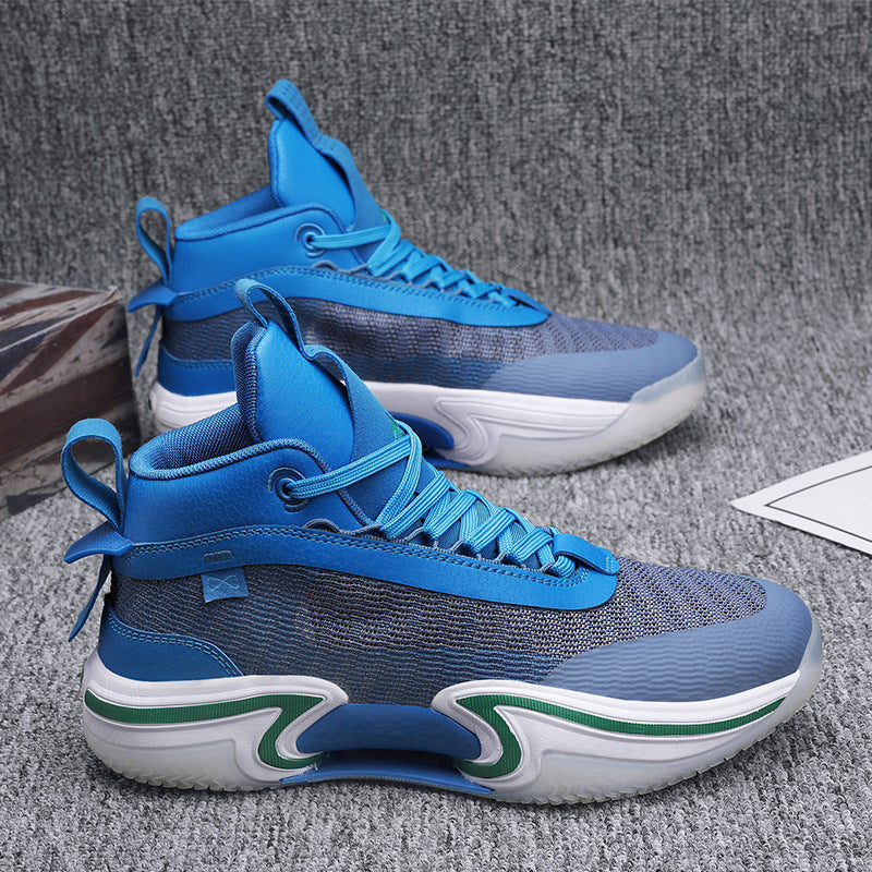 Mens High-top Breathable Shock-absorbing Athletic Shoes