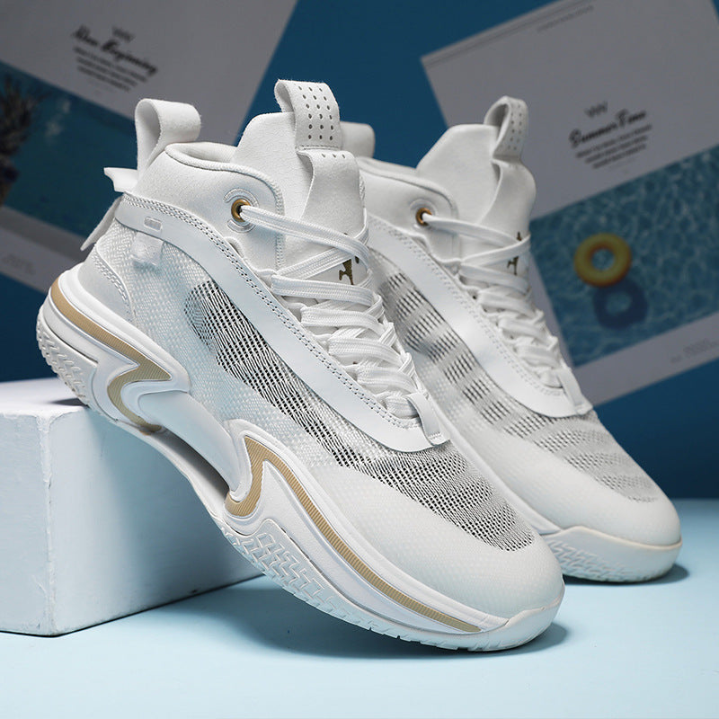 Mens High-top Breathable Shock-absorbing Athletic Shoes