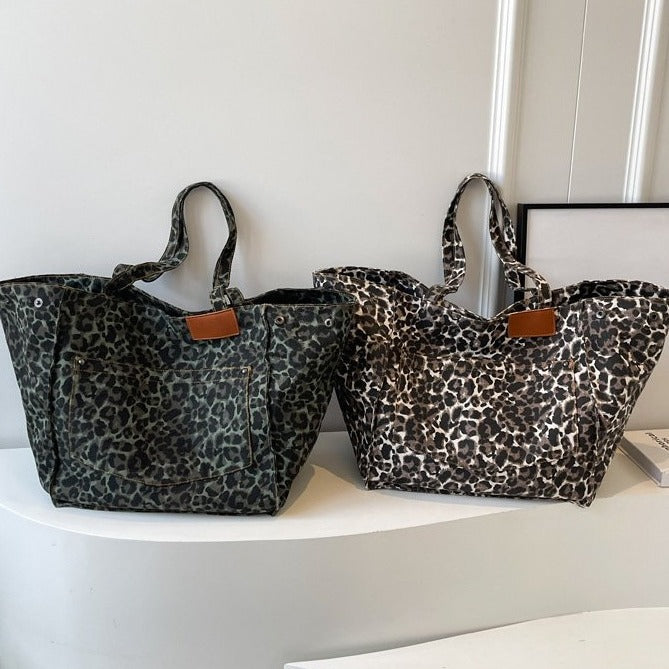 Womens Stylish High-Capacity One-Shoulder Canvas Bag