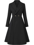 Women's Long Lapel Double Breasted Trench Coat