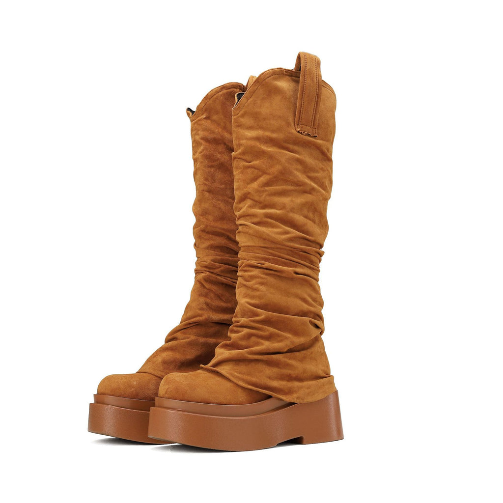 European And American Womens Chunky High Boots