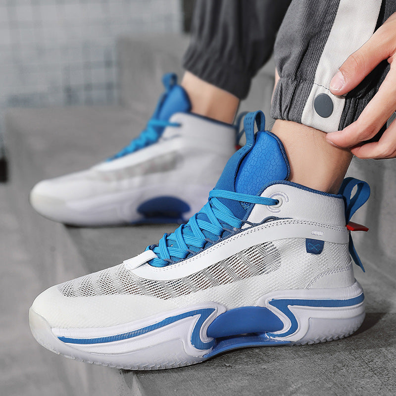 Mens High-top Breathable Shock-absorbing Athletic Shoes