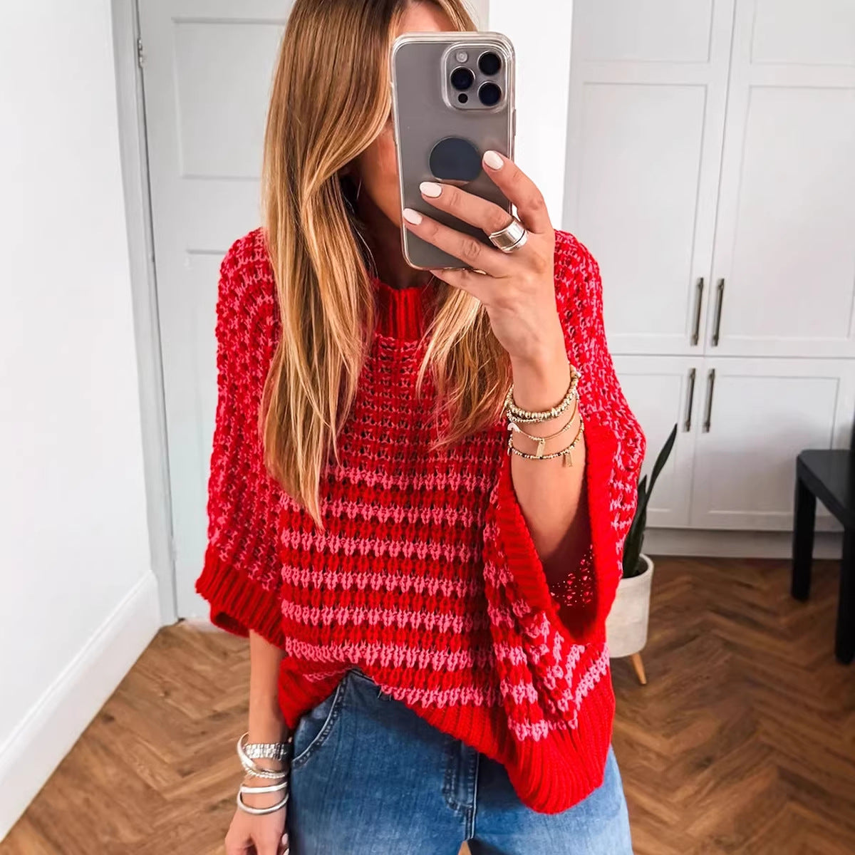 Womens Crew-neck Sweater A Stylish Versatile And Relaxed-fit Top