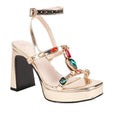 Shimmering Elegant High-heeled Womens Sandals
